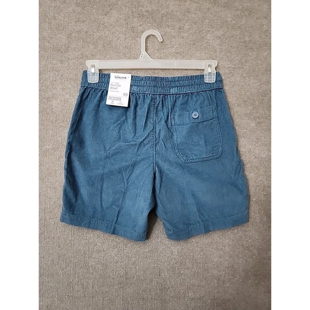 Sonoma Corduroy Everyday Pull-on Shorts Mens XS Blue Drawstring Cotton NEW